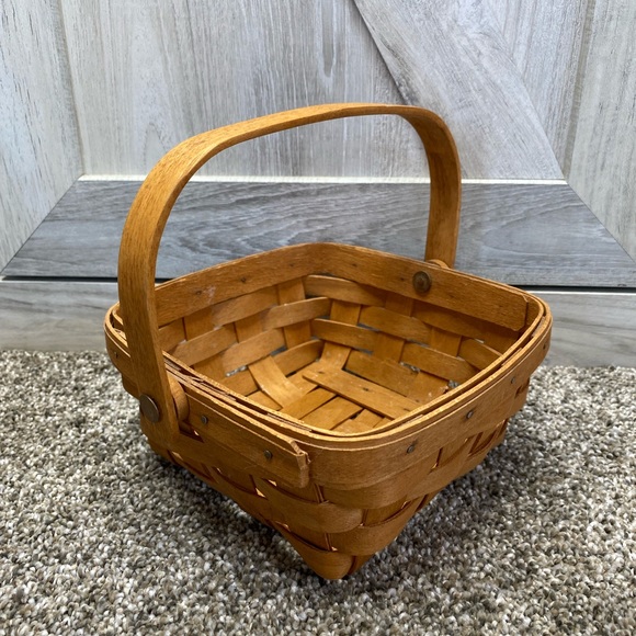 1994 Small Square Longaberger Basket with Handle 6.5”x6.5” - Picture 3 of 11